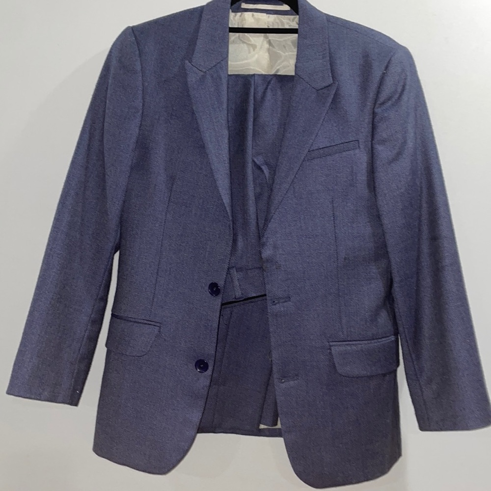 ASOS full blue wool suit size 34